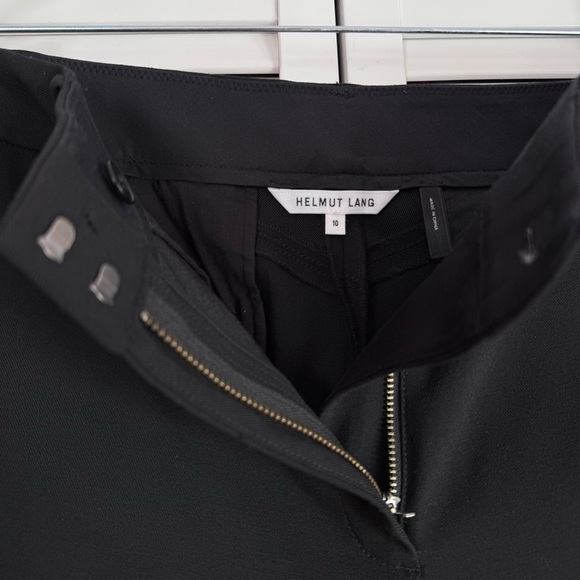 Helmut Lang Wool Cropped Black Pants Trousers Ankle Size 10 - Picture 5 of 9
